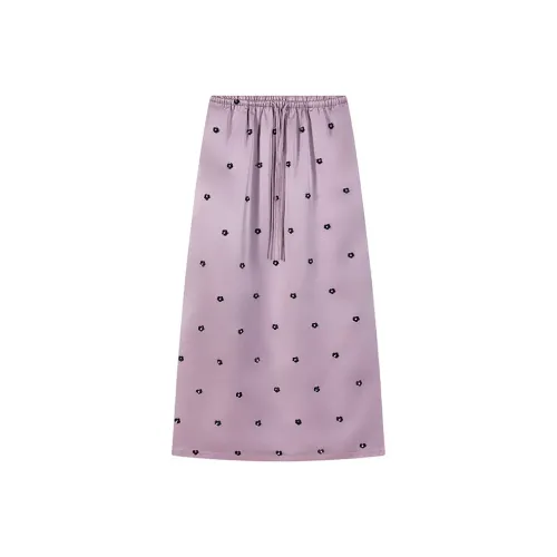 CARIEDO Повседневный Длинный Юбка Женские Фиолетовый