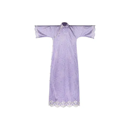 YICHENGFENGXU Чунсам Женский Фиолетовый С принтом