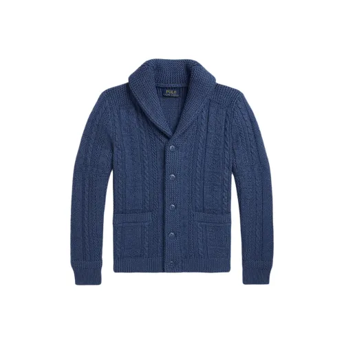 Polo Ralph Lauren SS25 Хлопок Шаль Кардиган Трикотаж Любовь Серебристо-синий Детский