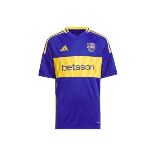 Adidas AEROREADY Boca Juniors 24 25 Дом Джерси Kids T Рубашка Полупрозрачный синий Подростки