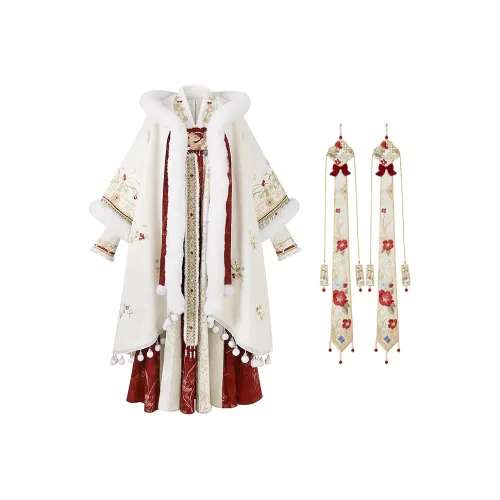 Cloud Hidden Moon Embroidery Ханьфу Женские Красный