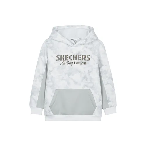 Skechers Comfort Sports and Leisure Series Американский Свитшот Серый Белый Рендеринг Градиентный Подростки