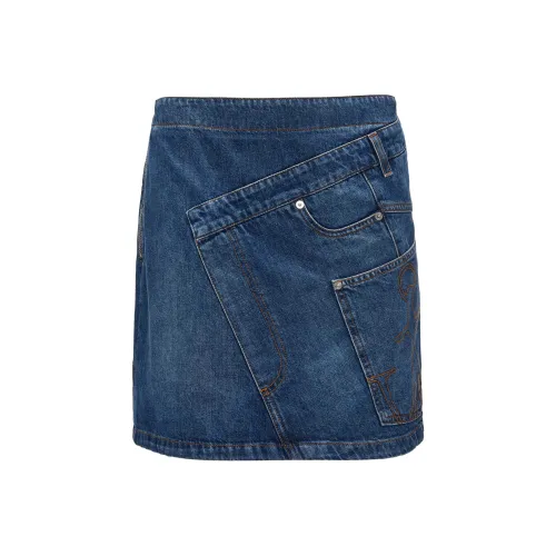 JW Anderson SS24 Джинсовые короткие юбки Женские Синий