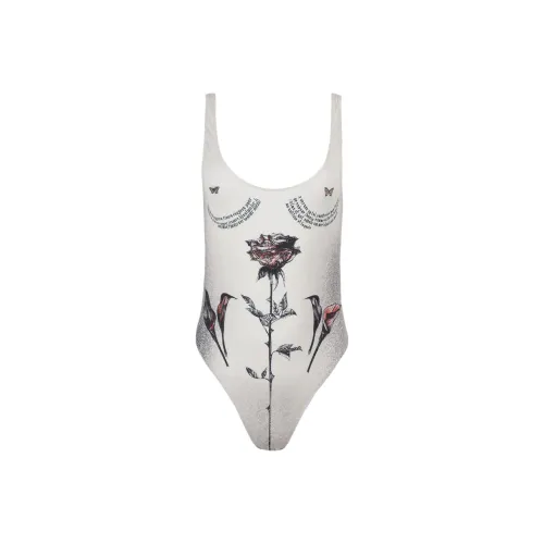 Jean Paul Gaultier Ван-Пис Купальник Женский Серый Белый