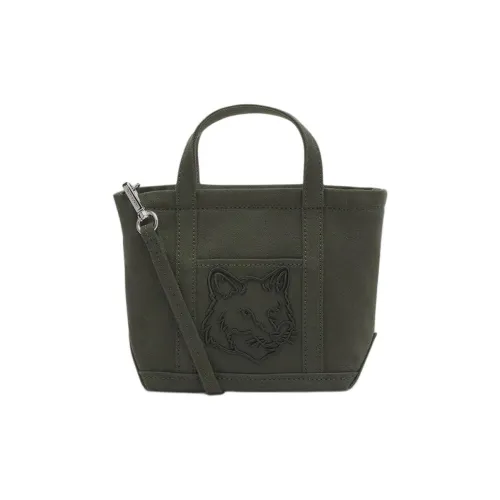 Maison Kitsune Хлопок Тоут Сумка Сумка для покупок Сумка на плечо Сумка женская Армейский зеленый