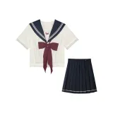 Джили Женское платье с короткими рукавами, юбкой и красным ласточкин хвостом, галстук-бабочка