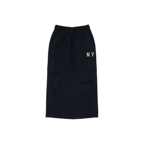 Mlb Base Logo Basic Collection New York Yankees Повседневный Длинный Юбка Женские Черный