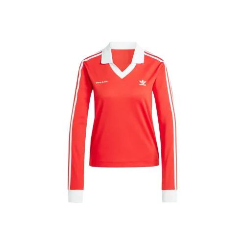 Adidas Originals SPORTY RICH Collaboration SS24 Футбол Джерси Женские Красный