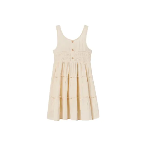 ZARA Отделение Пэчворк Льняная ткань Без рукавов Платье-камзол Детский