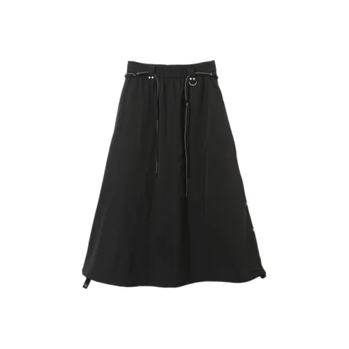 SETIROM Повседневный Длинный Юбка Женская Черная Серый