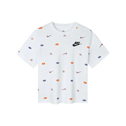 NIKE Чисто белый Детские Т-рубашки
