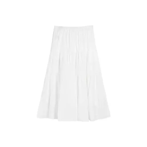 LSYX Повседневный Длинный Юбка Женская Белая