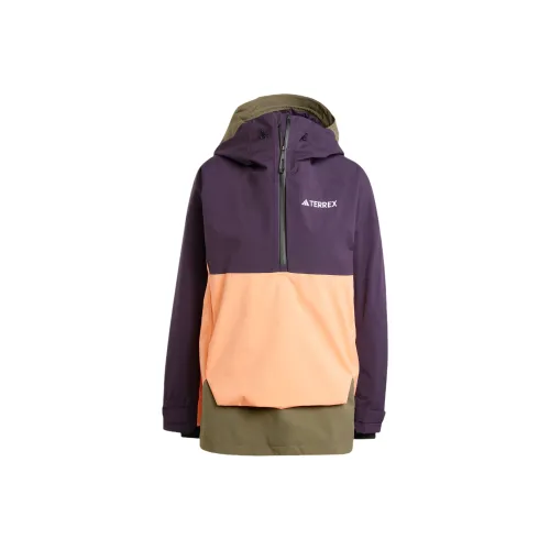 Adidas XPERIOR 2L LINED RAIN.RDY Anorak SKI Топ Женские Темно-фиолетовый Слоистый оливково-зеленый Свет янтарный