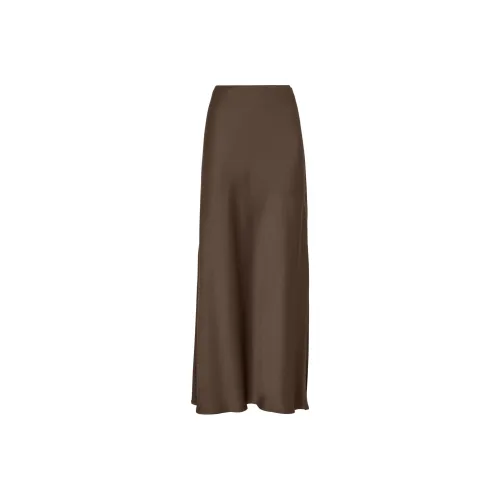 Brunello Cucinelli Шоколадные Коричневые Женские Повседневные Длинные Юбки