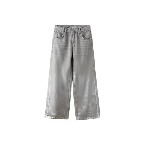 ZARA Джинсы Малыш Зебра С принтом Серый