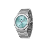 Серебряный стальной браслет, ледяной синий цвет