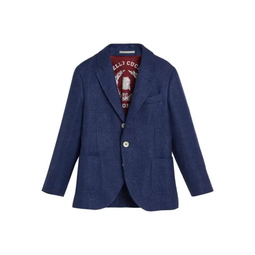 BRUNELLO CUCINELLI SS24 Бизнес-костюм Пальто Синий Детский