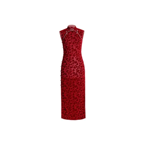 YICHENGFENGXU Чунсам Женский Красный