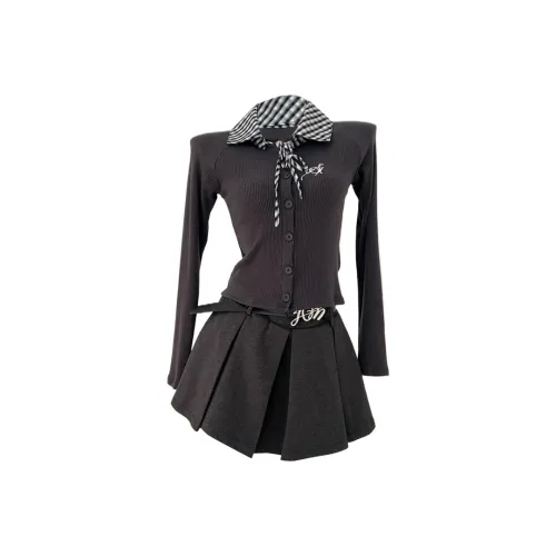 Icicofficial Комплект с юбкой Женские Черный Серый