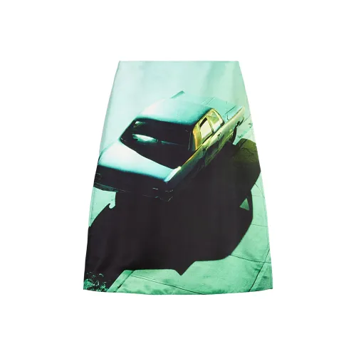JIL SANDER SS25 Повседневный Длинный Юбка Женская Аква Зеленый