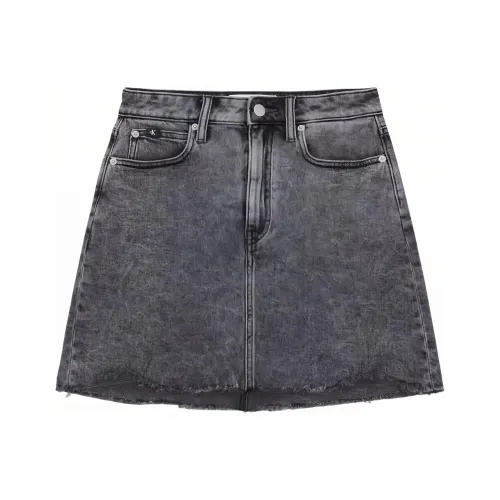 Calvin Klein Джинсовые короткие юбки Женские Серый