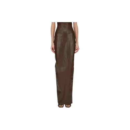 RICK OWENS совместный бренд RO Повседневная длинная юбка женская коричневая
