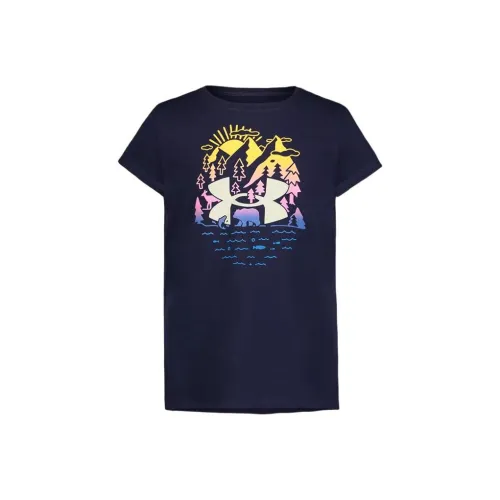 Under Armour UA SCRIBBLE Scape T Рубашка Детская Темно-Синяя