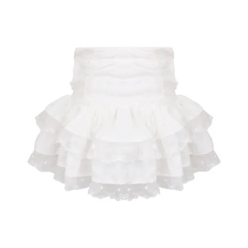 PEASLUNA Повседневные короткие юбки Женские Белые