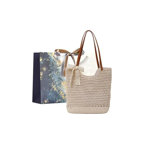 Iman's House Ткани вязаные Сумка через плечо Сумка на плечо Женская Экрю Хаки