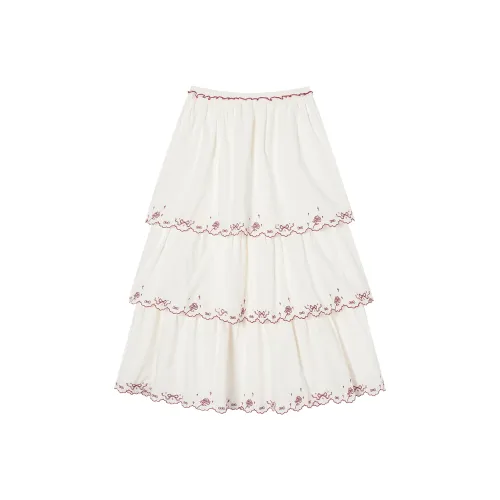 I'M ONE Повседневный Длинный Юбка Женские Экрю