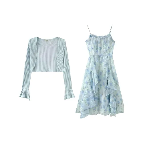 KYKW Синий Женские Комплекты с Юбкой