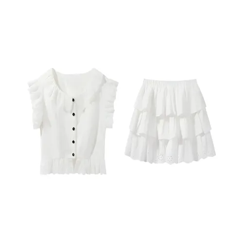 DOSOHEB Комплект с юбкой Женская Белая