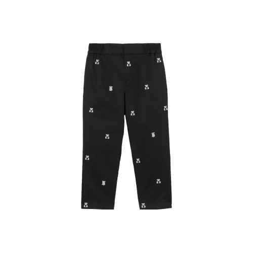 Детская одежда Burberry SS23 Вязаные тренировочные брюки черного цвета