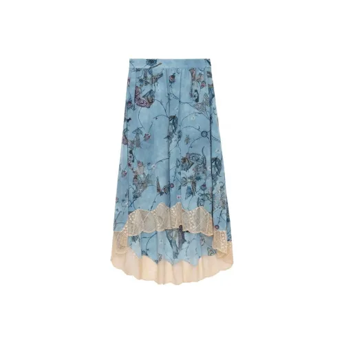Zadig Voltaire Повседневный Длинный Юбка Женские Glacier Blue
