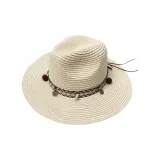 Бежевая джинсовая соломенная шляпа