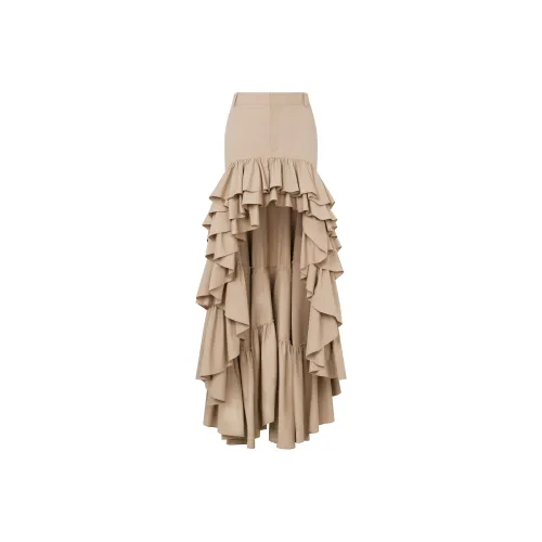 MOSCHINO FW24 Повседневная длинная юбка женская бежевая