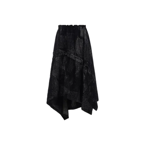 Yohji Yamamoto Черные Женские Повседневные Длинные Юбки