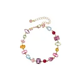 Многоцветный кристальный браслет с конфетным оттенком (золото)