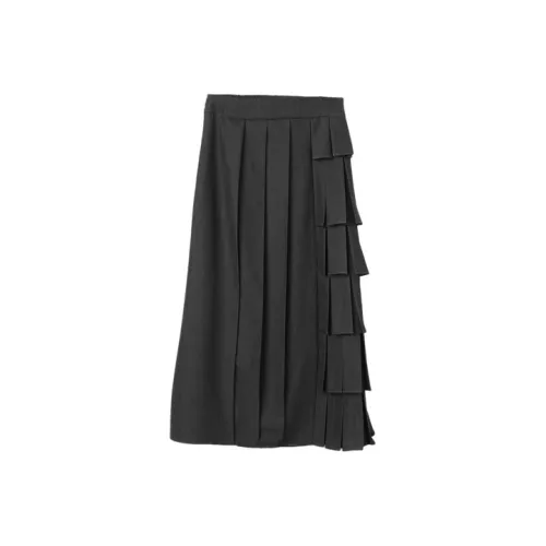 SETIROM Повседневный Длинный Юбка Женская Серого цвета