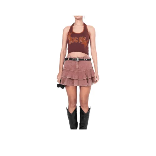 Metamorphosis Джинсовые короткие юбки Женские Лотосовый цвет