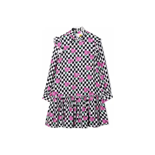 Off Белый многоцветный Платья для детей