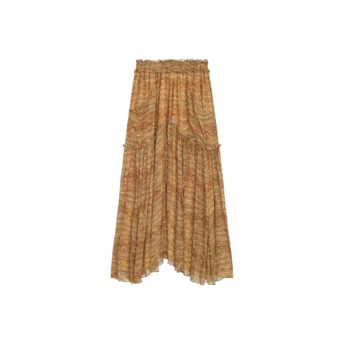 ISABEL MARANT ETOILE FW24 Повседневная длинная юбка женская зеленая