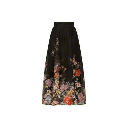 Zimmermann FW24 Повседневная Длинная Юбка Женская Черная