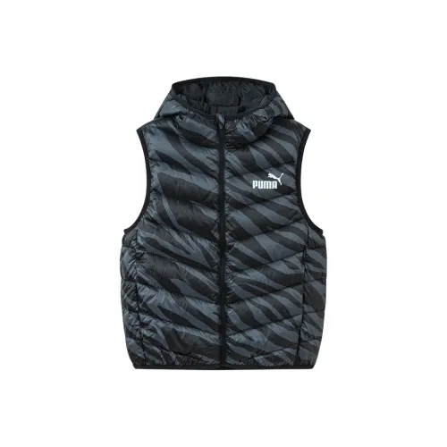 PUMA Пуховый жилет цвет черный узор цветочный для подростков