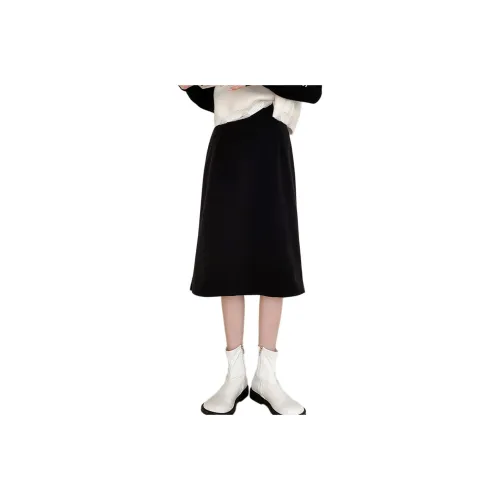 Ya Sheep People Повседневный Длинный Юбка Женские Черный