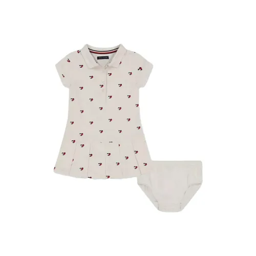 Tommy Hilfiger Детское платье Детская одежда Малыш Сердце Флаг POLO Платье Платья и юбки Бежевый Младенец и Малыш