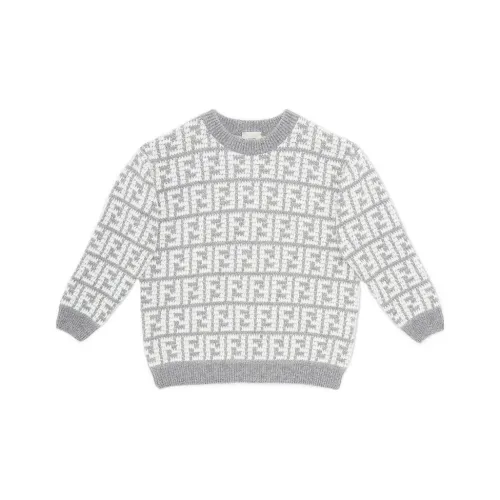 FENDI Детская одежда FW23 Свитер Серый Детский
