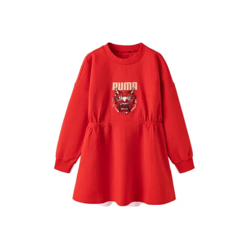 PUMA CNY Year of the Dragon series Детское платье Подростки Китайский красный
