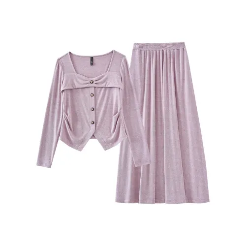 OUNIXUE Комплект с юбкой Женские Фиолетовый