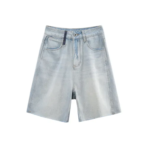 A paradise for awakening Джинсовые шорты Женские Светло-синие